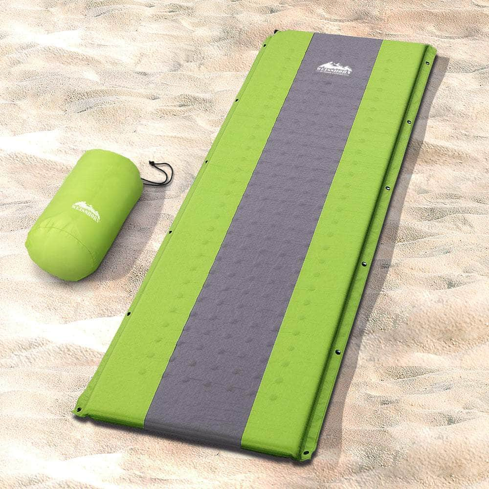 Self Inflating Mattress Camping Mat Air Bed Pad Single Green