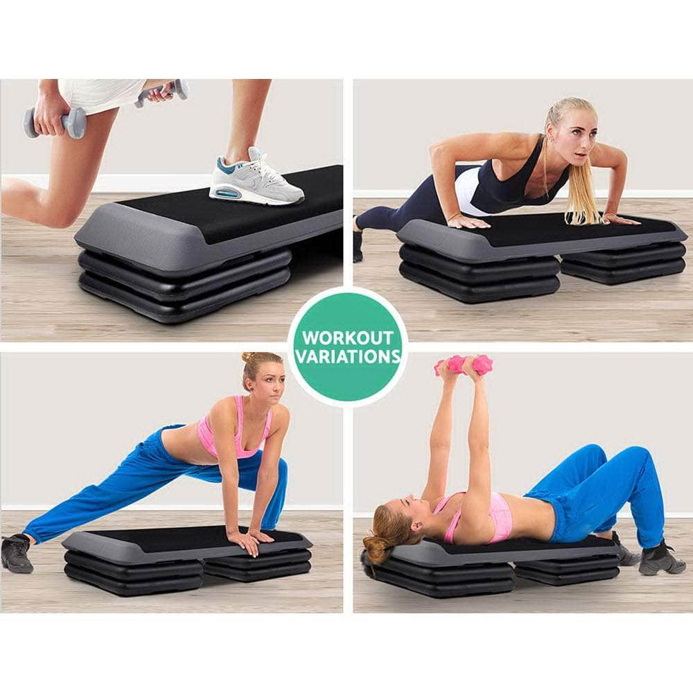 Set Of 2 Aerobic Step Risers Exercise Stepper Block Fitness Gym Workout Bench