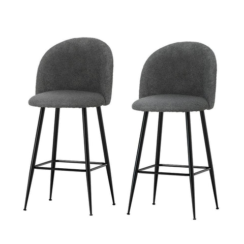 Bar Stools Kitchen Counter Barstools Sherpa Metal Chairs X2