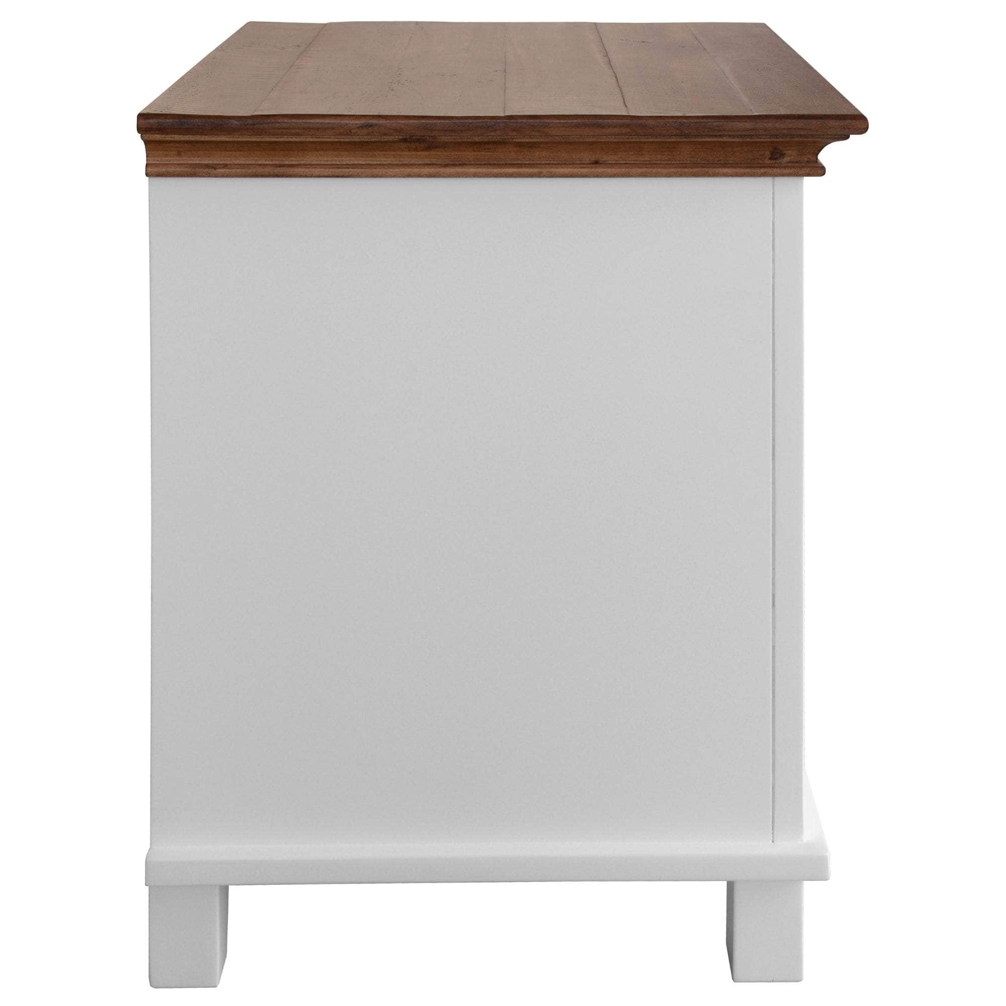 Set of 2 Bedside Nightstand 3 Drawers Storage Cabinet Side Table -White