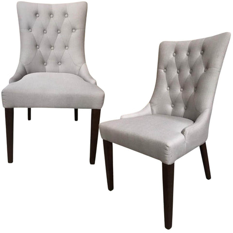 Set Of 2 Fabric Dining Chair French Provincial Solid Timber Wood