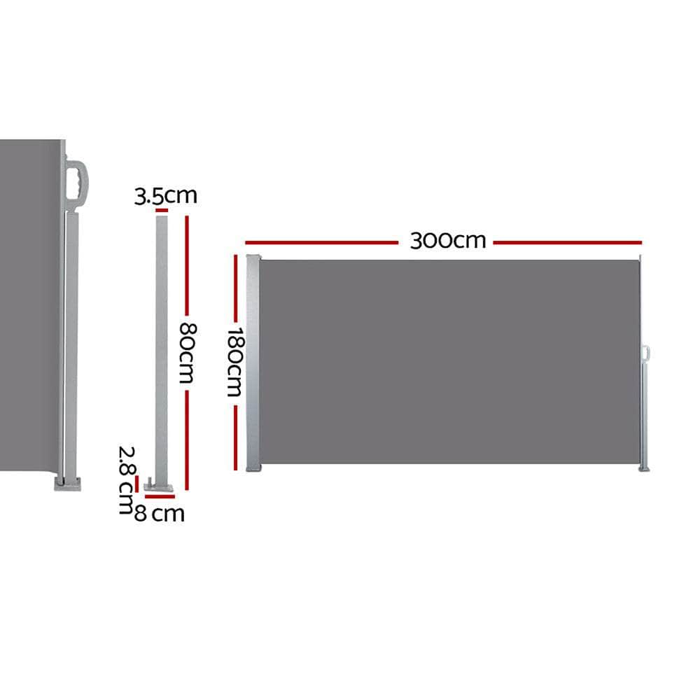 Set of 2 Instahut Side Awning Sun Shade 1.8X3M GR