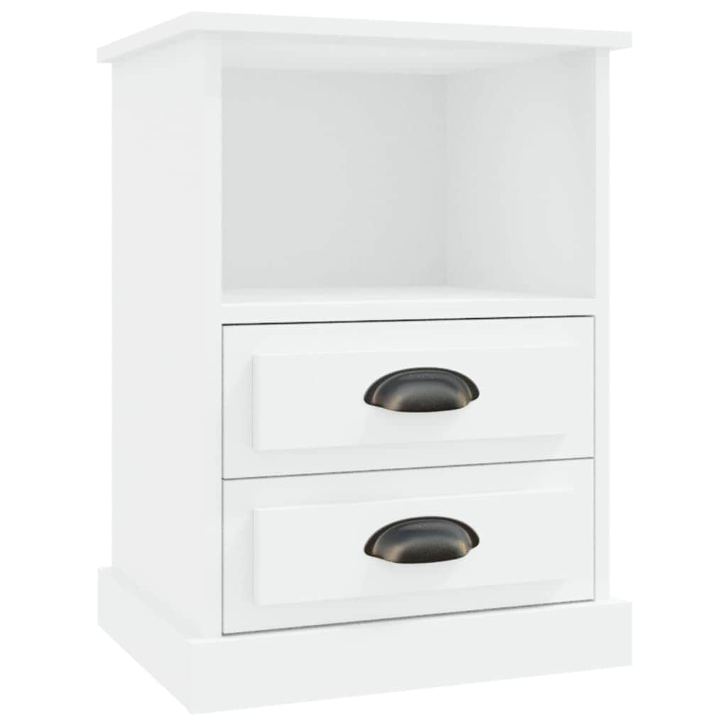 Set of 2 White Bedside Cabinets