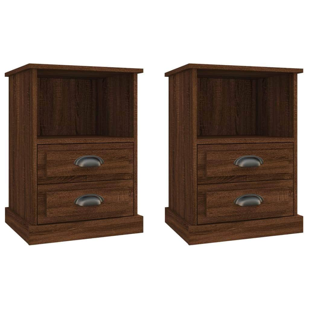 Set of 2 White Bedside Cabinets