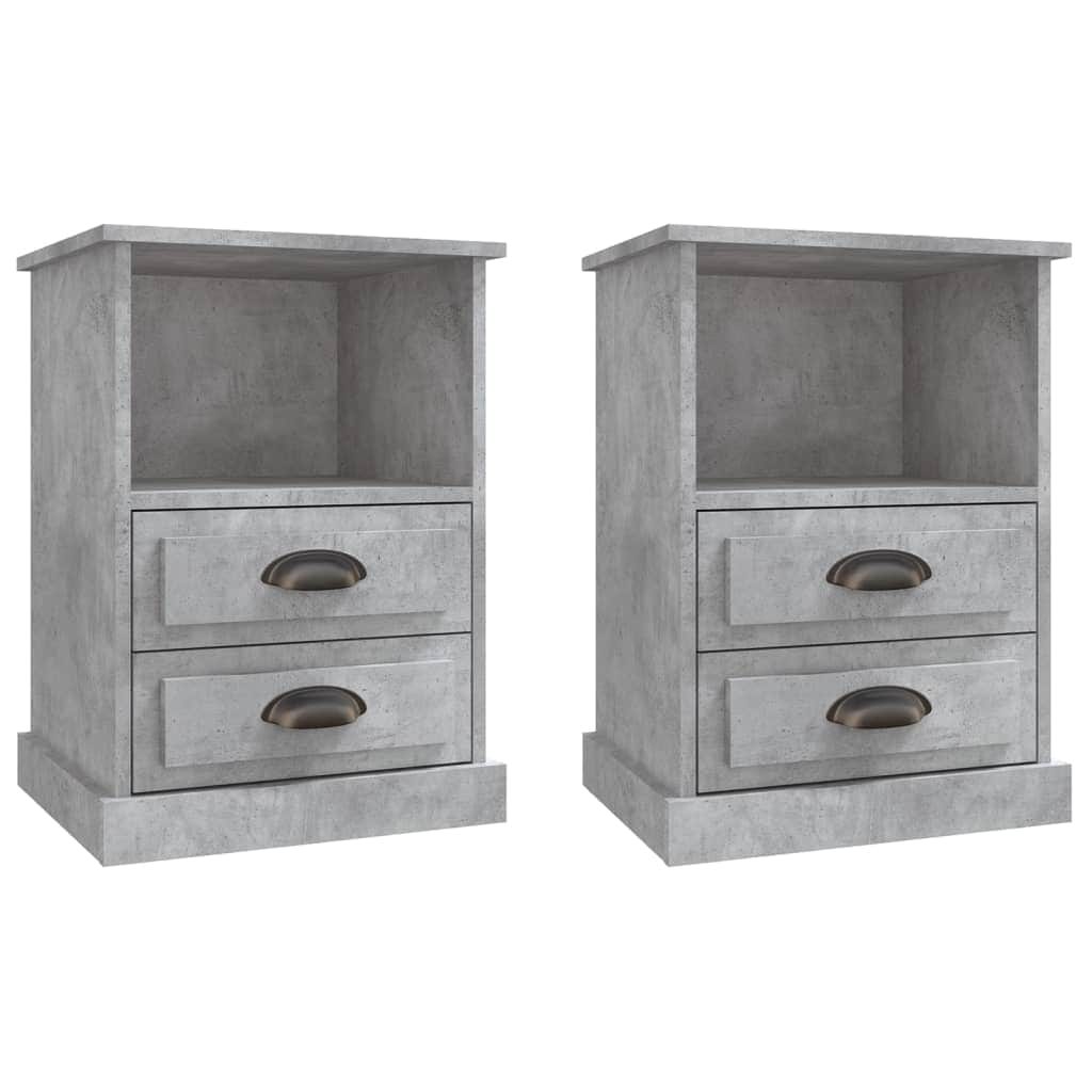 Set of 2 White Bedside Cabinets