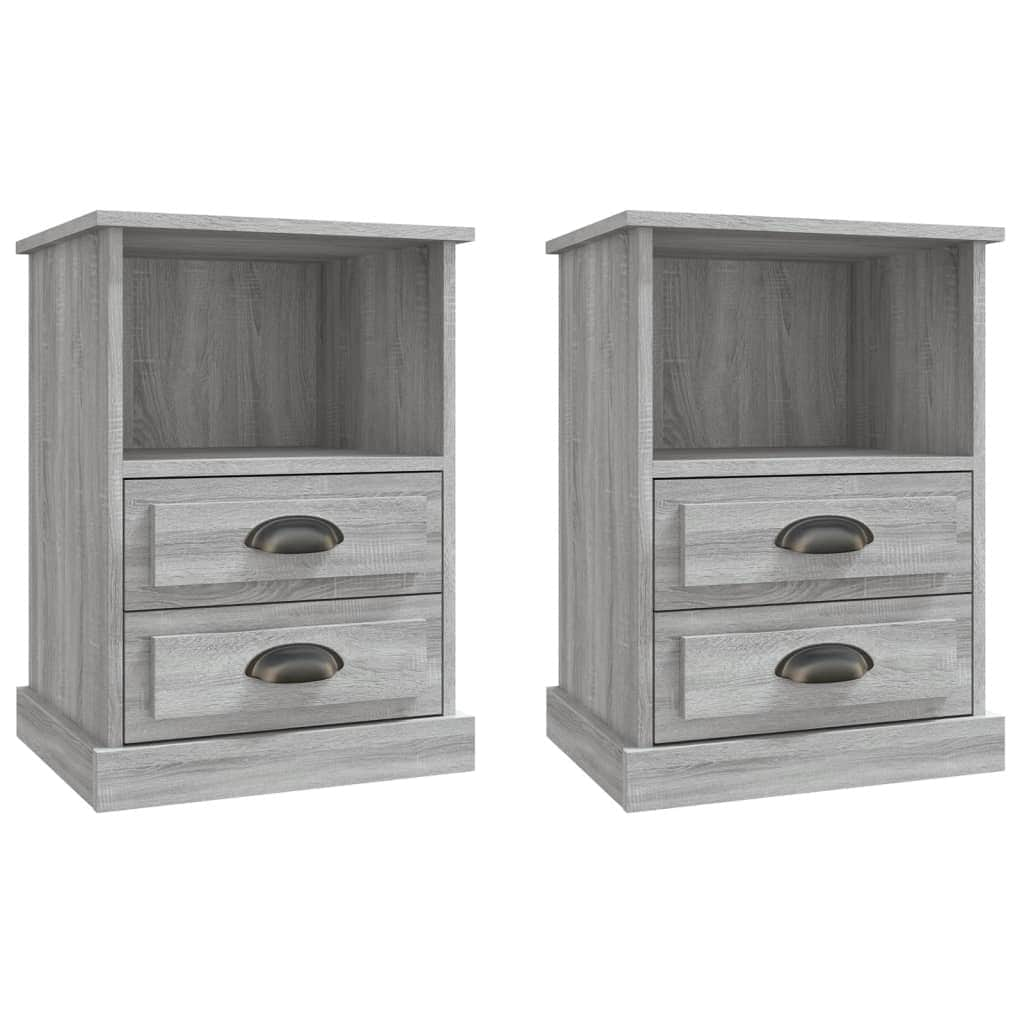 Set of 2 White Bedside Cabinets