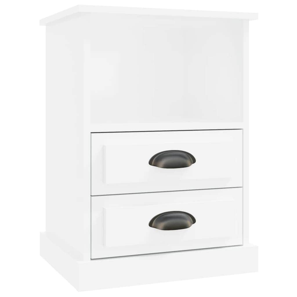 Set of 2 White Bedside Cabinets