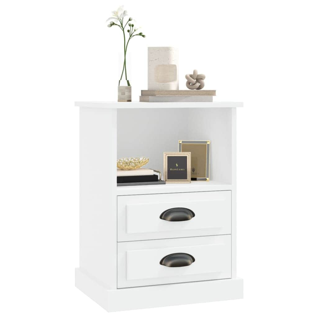 Set of 2 White Bedside Cabinets