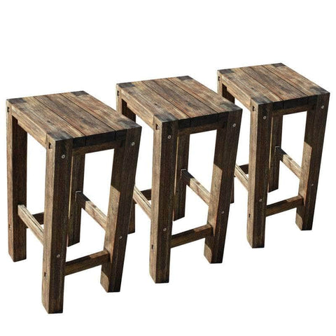 Set Of 3 Black Bar Stools