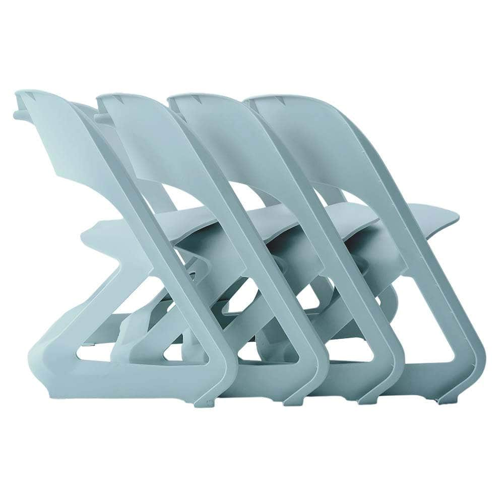 Set of 4 Dining Chairs Office Cafe Lounge Seat Stackable Plastic Leisure Chairs WH/GY/BL/OR/BG