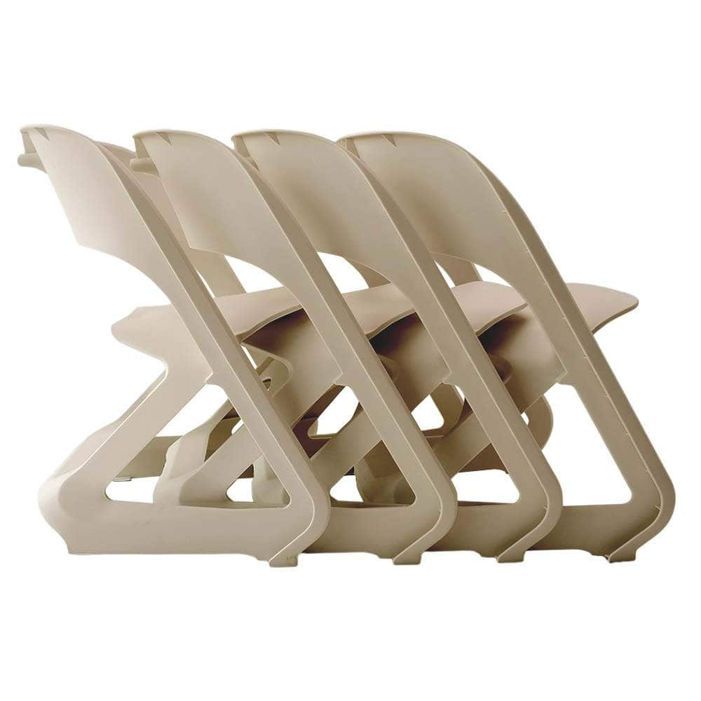 Set of 4 Dining Chairs Office Cafe Lounge Seat Stackable Plastic Leisure Chairs WH/GY/BL/OR/BG