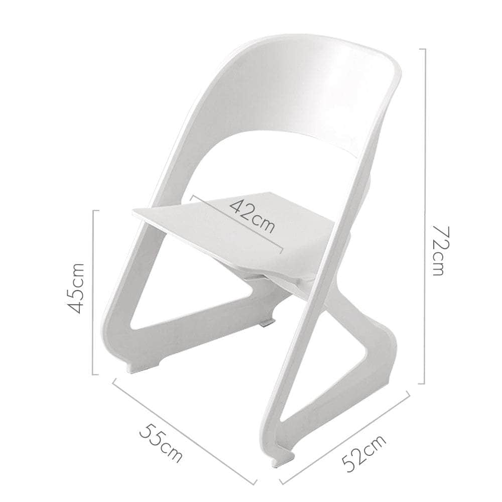 Set of 4 Dining Chairs Office Cafe Lounge Seat Stackable Plastic Leisure Chairs WH/GY/BL/OR/BG