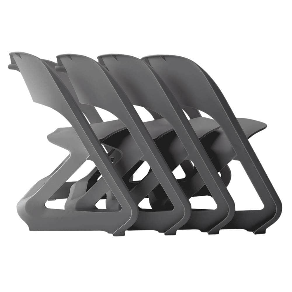 Set of 4 Dining Chairs Office Cafe Lounge Seat Stackable Plastic Leisure Chairs WH/GY/BL/OR/BG