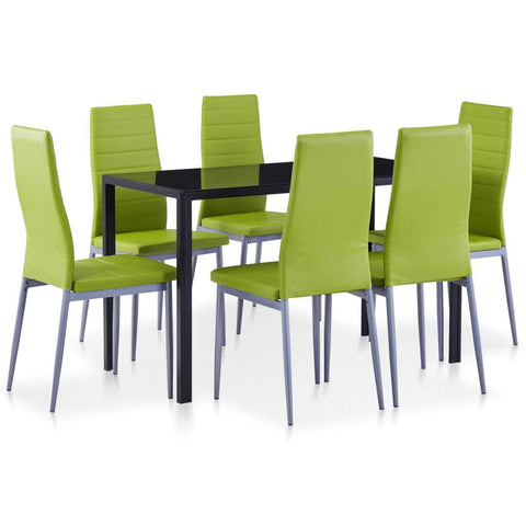 Seven Piece Dining Set Green