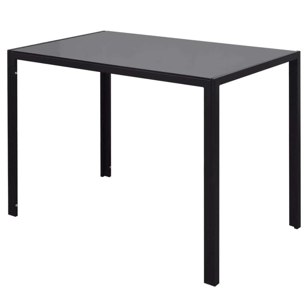 Seven Piece Dining Table Set Black