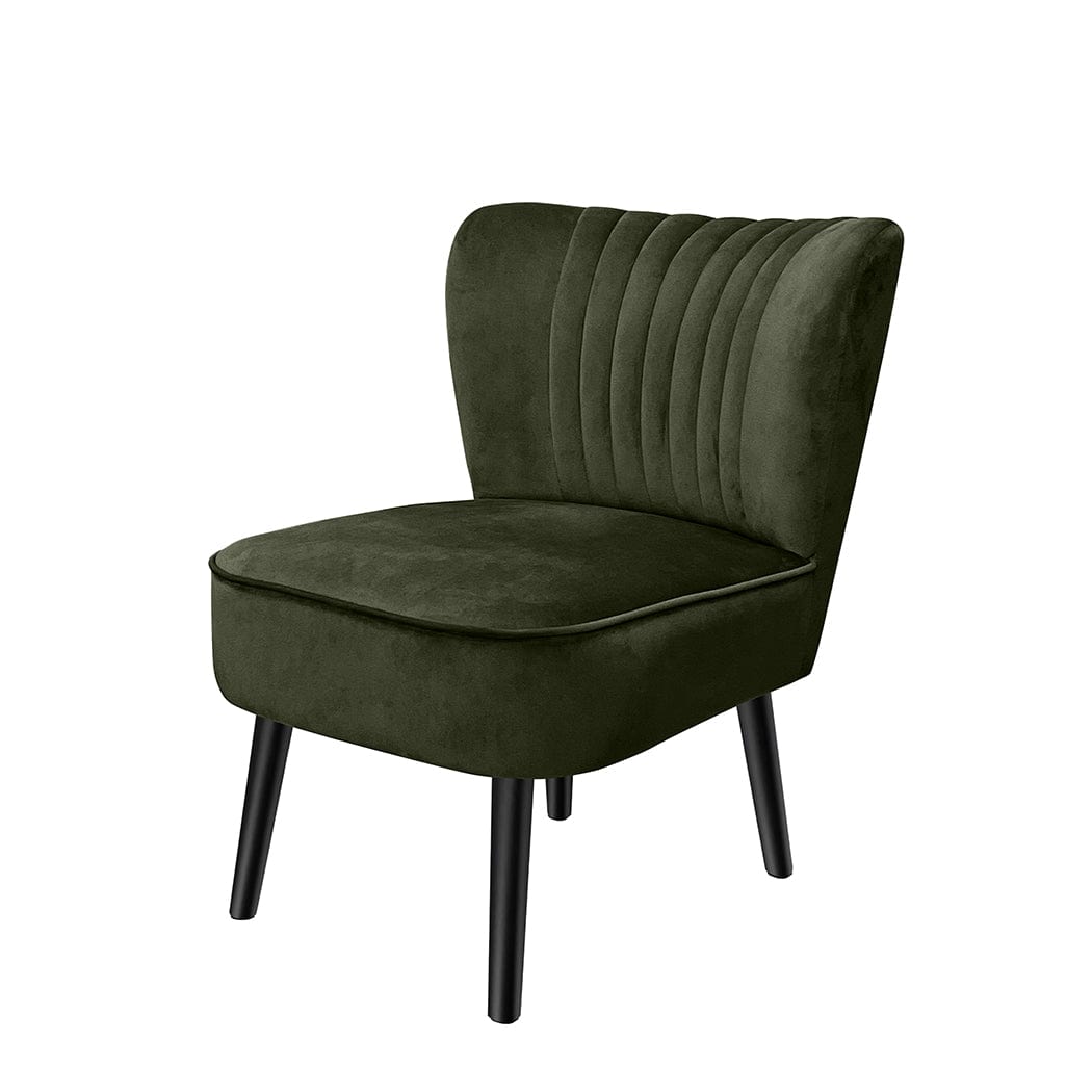 Shell Scallop Design: Black Velvet Accent Chair for Stylish Home