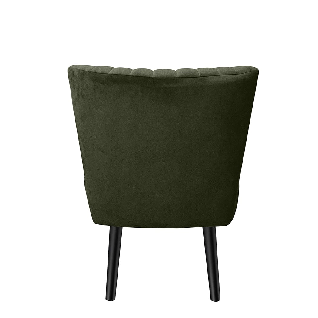 Shell Scallop Design: Black Velvet Accent Chair for Stylish Home