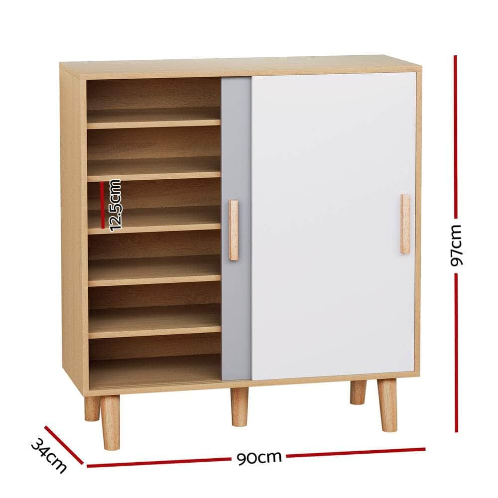 Shoe Cabinet 30 Pairs Sliding Doors