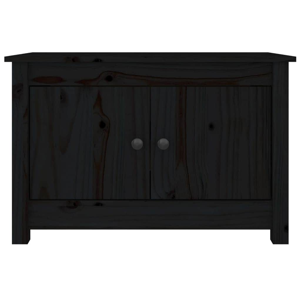 Shoe Cabinet Black Solid Wood Pine