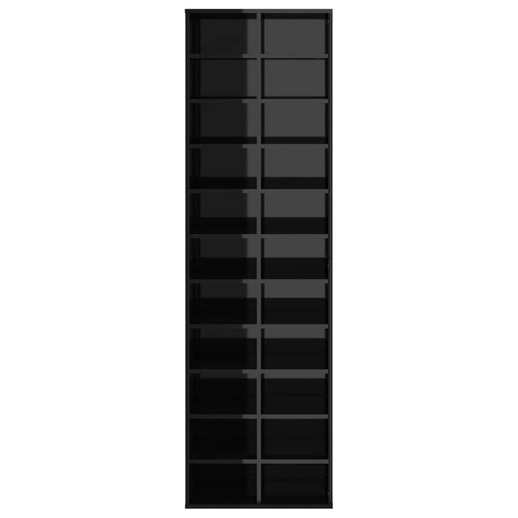 Shoe Cabinet High Gloss Black  Chipboard