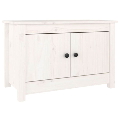 Shoe Cabinet White Solid Wood Pine