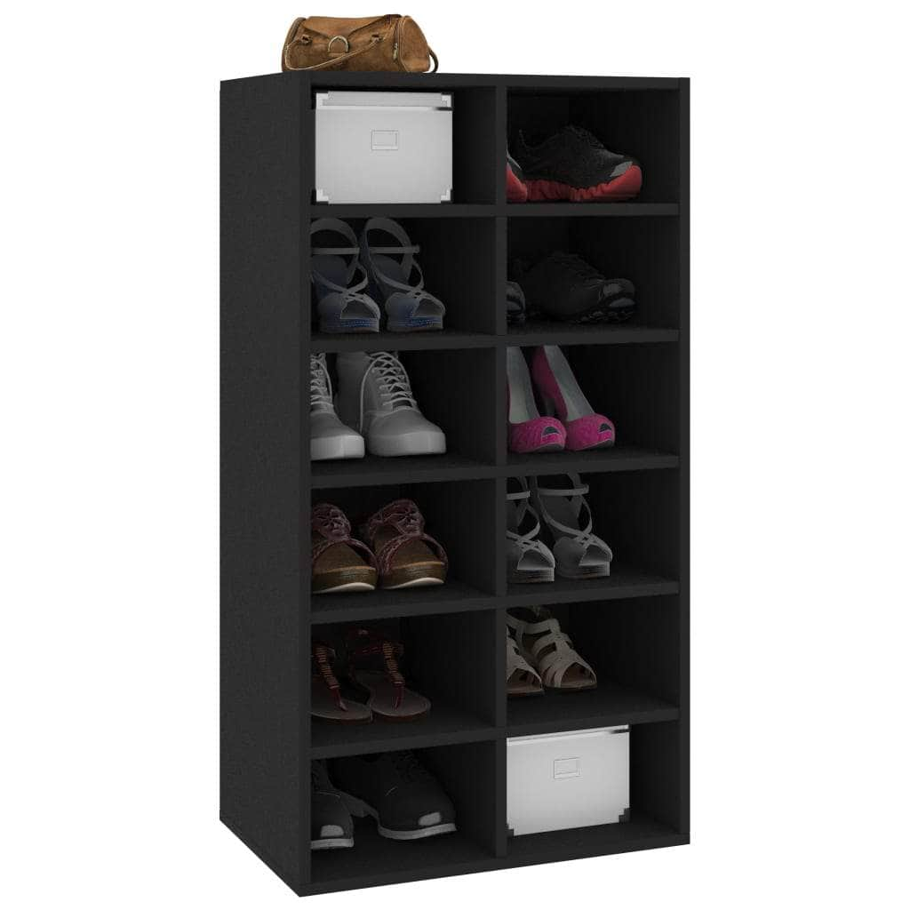 Shoe Rack Black  Chipboard