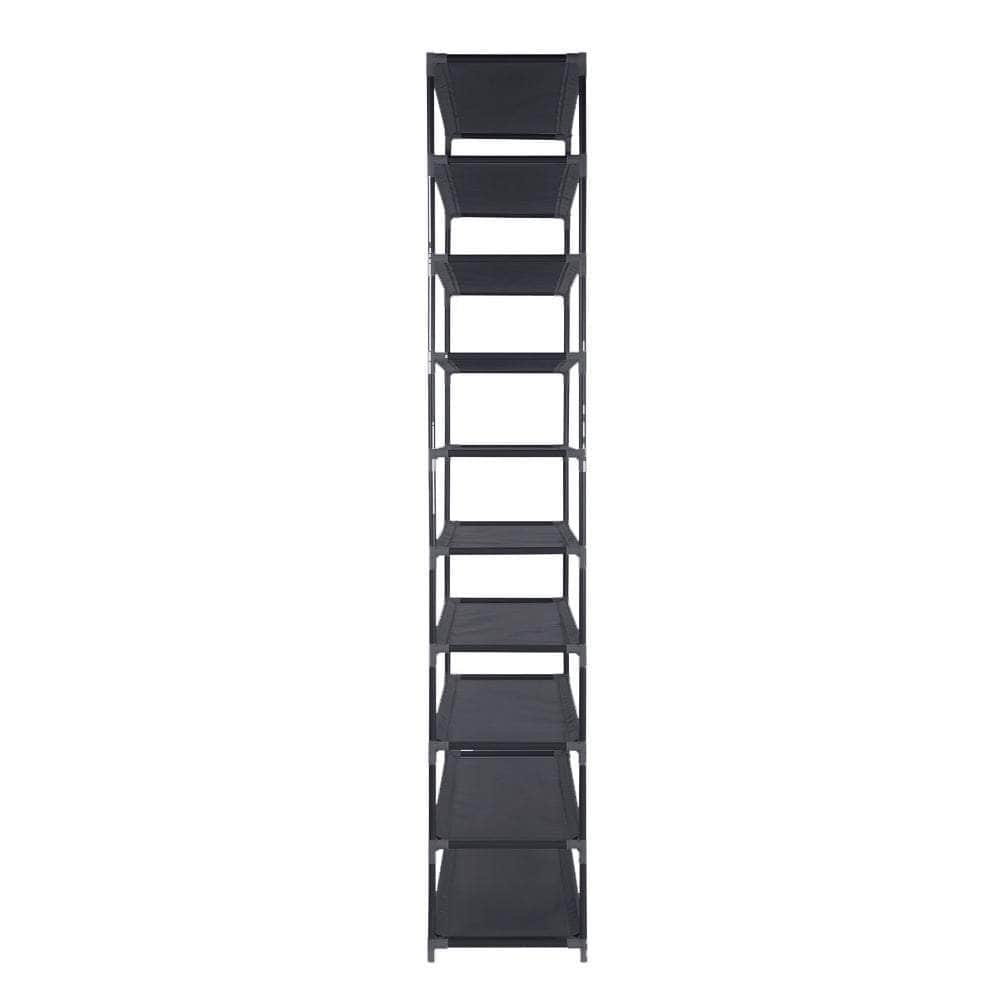 Shoe Rack Cabinet Stackable 50 Pairs 10-Tier Black