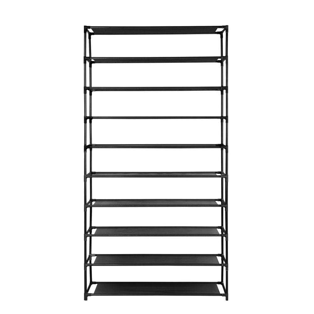 Shoe Rack Cabinet Stackable 50 Pairs 10-Tier Black