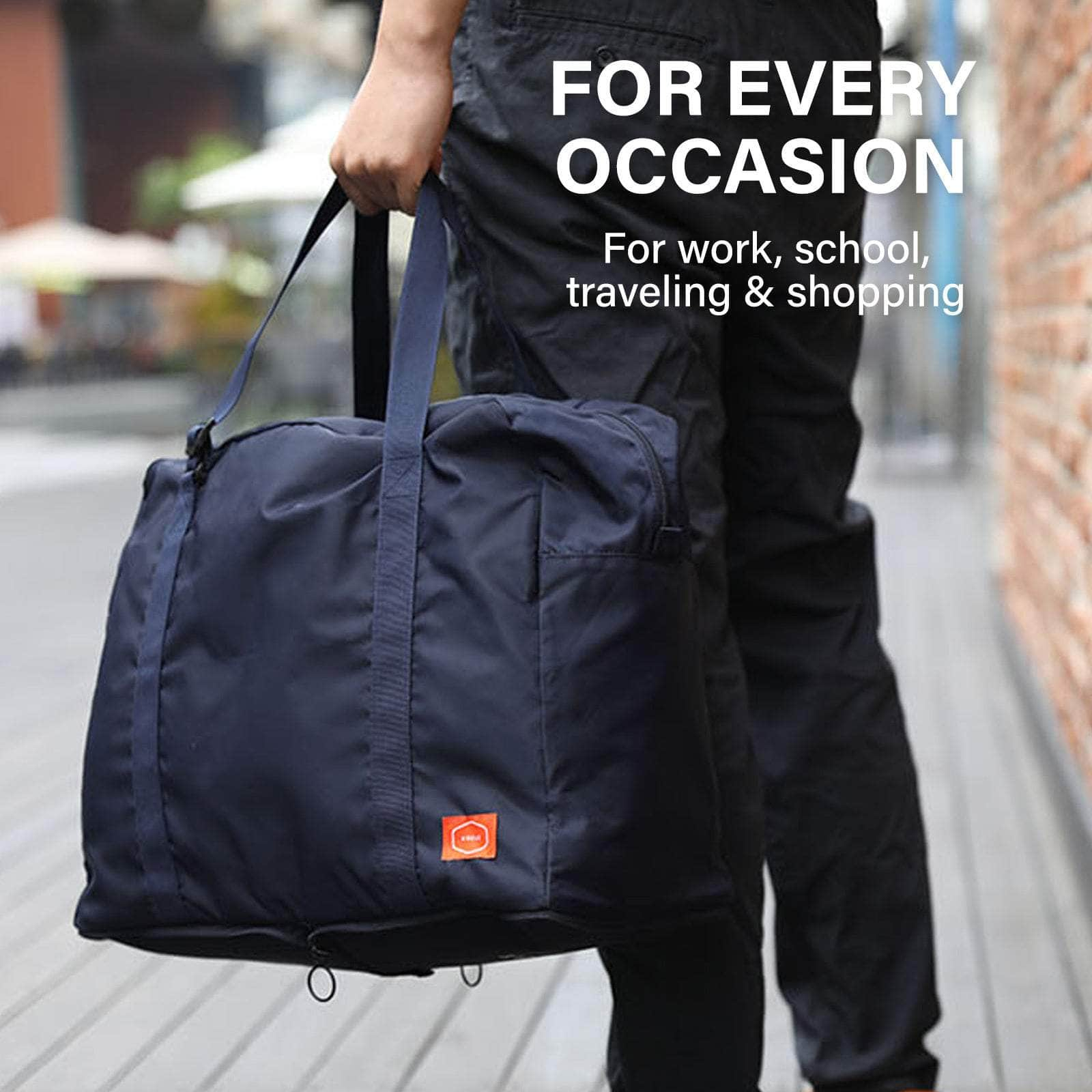 Shopper Bag Travel Duffle Bag Foldable Laptop Luggage Nylon KO-BOSTON NAVY