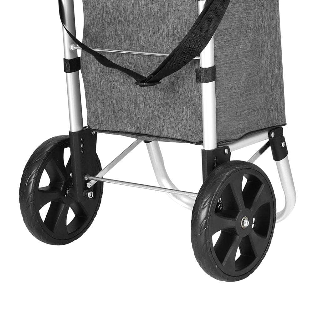 Shopping Trolley Cart 45Kg Foldable Grey