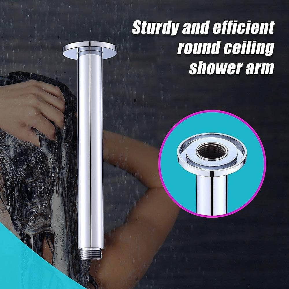 Shower Head Arm Wall Connector Round Bathroom Rainforest Showerhead