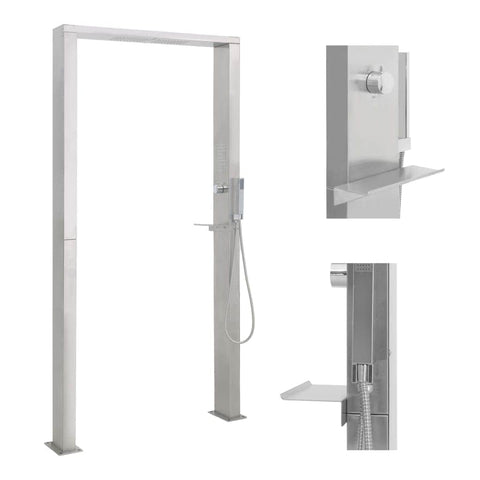 Shower Panel System Stainless Steel Double Jets