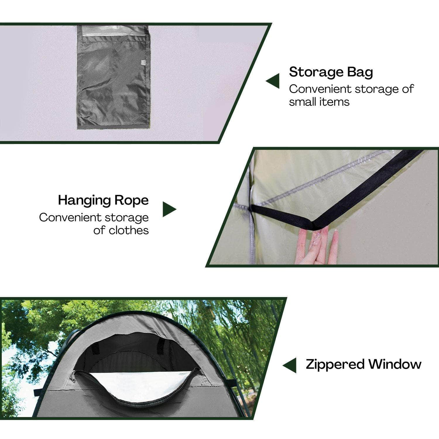 Shower Tent With 2 Window (Green)