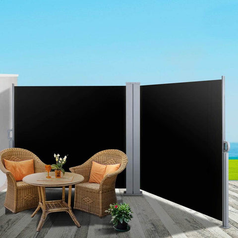 Side Awning Outdoor Blinds Sun Shade Retractable Screen 2X6M Bk