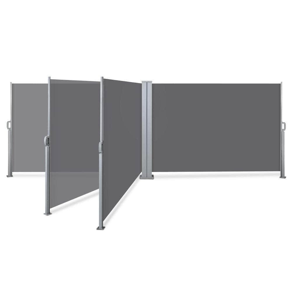 Side Awning Sun Shade Outdoor Retractable Privacy Screen 1.8Mx6M Grey