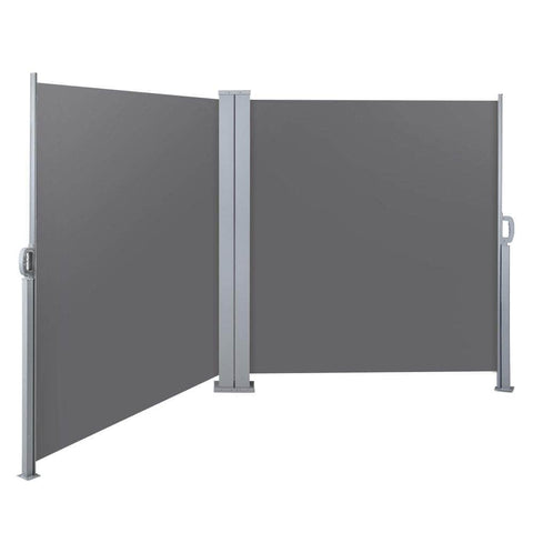 Side Awning Sun Shade Outdoor Retractable Privacy Screen 2Mx6M Grey