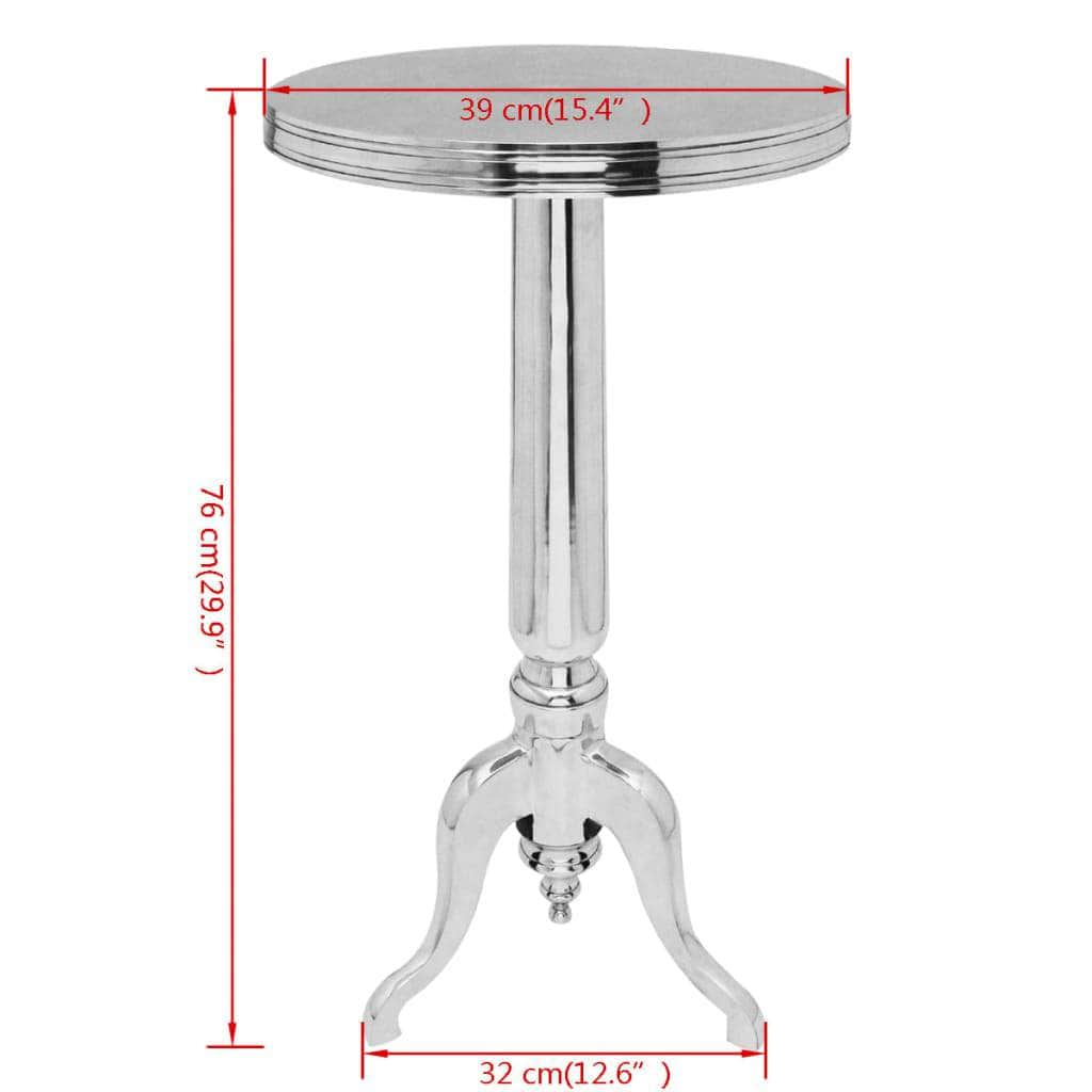 Side Table Round Aluminium Silver