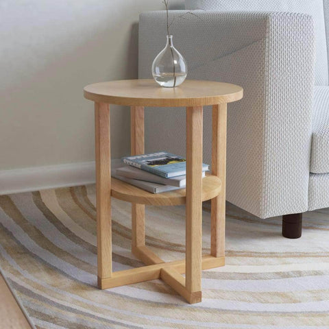 Side Table Solid Oak Wood