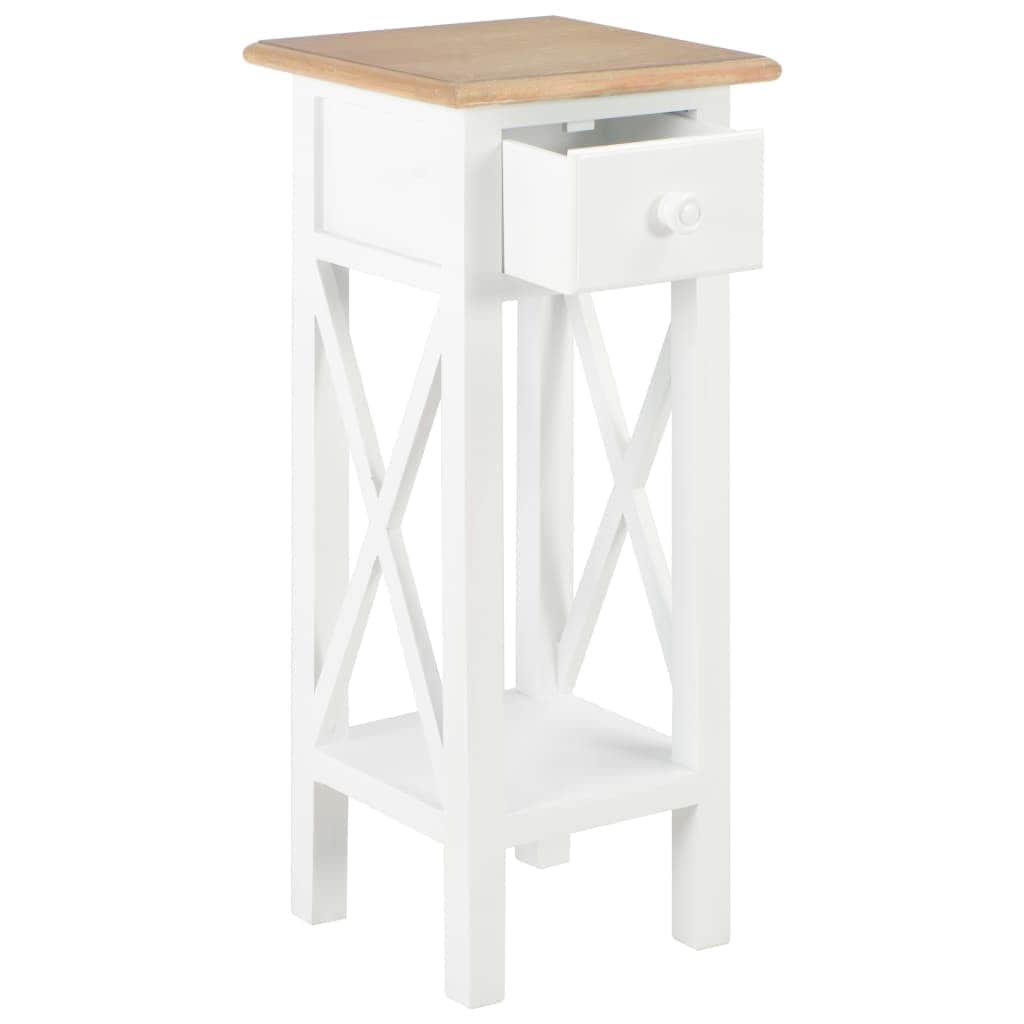 Side Table White Wood