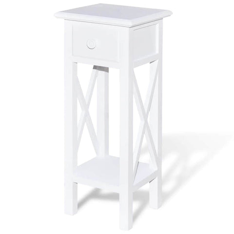 Side Table With Drawer White