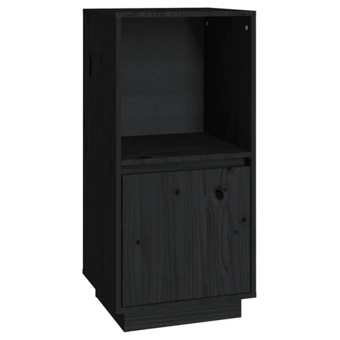 Sideboard Black Solid Wood Pine