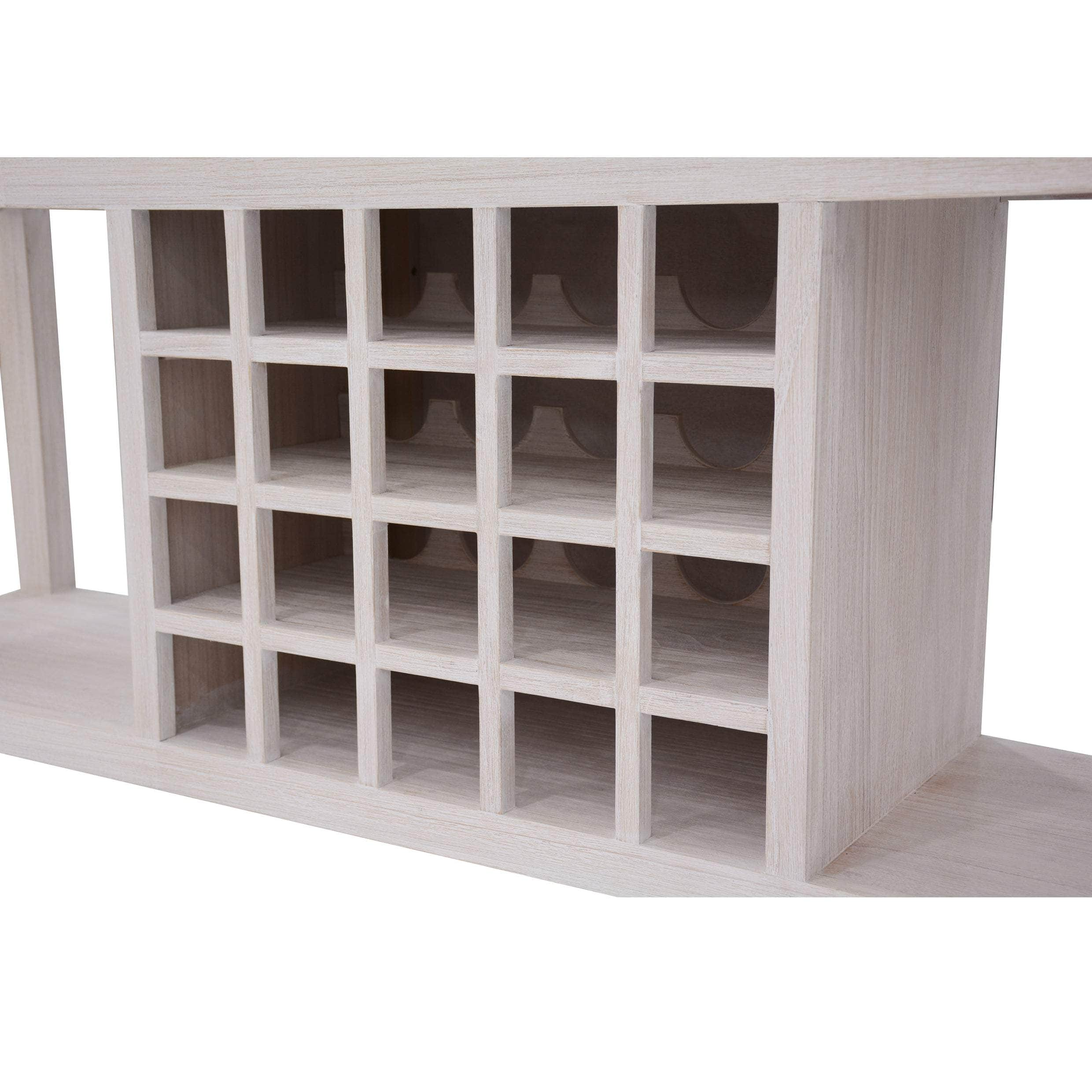 Sideboard Buffet Wine Cabinet Bar Bottle Wooden Storage Rack - White