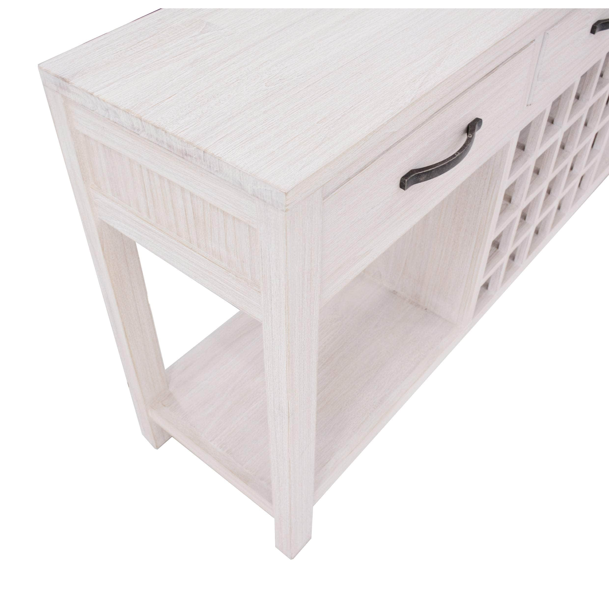 Sideboard Buffet Wine Cabinet Bar Bottle Wooden Storage Rack - White