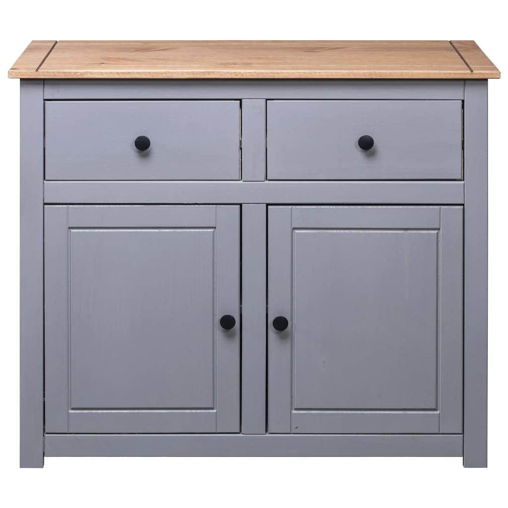 Sideboard Grey Solid Pinewood