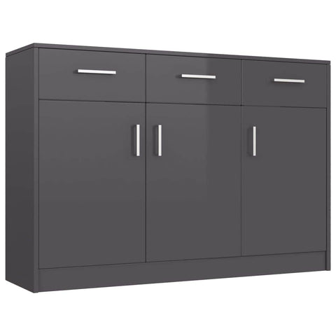 Sideboard High Gloss Grey / Chipboard