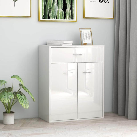 Sideboard High  Gloss White Chipboard