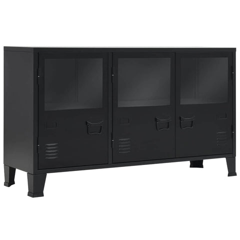 Sideboard Metal Industrial Style Black