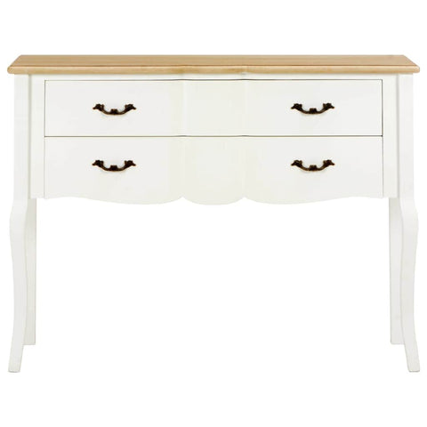 Sideboard White and Brown Solid Wood