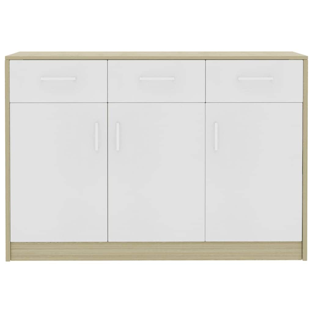 Sideboard White and Sonoma Oak,  Chipboard