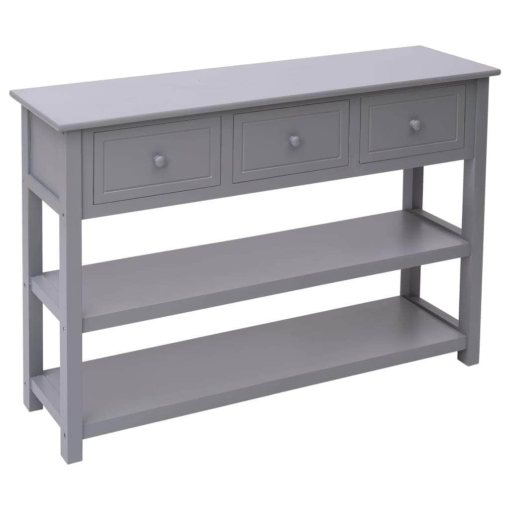 Sideboard Wood 3 Drawers Grey